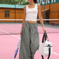 Leicht. Atmungsaktiv. Perfekt für deinen aktiven Alltag-Lässige Cropped-Strandhose mit weitem Bein