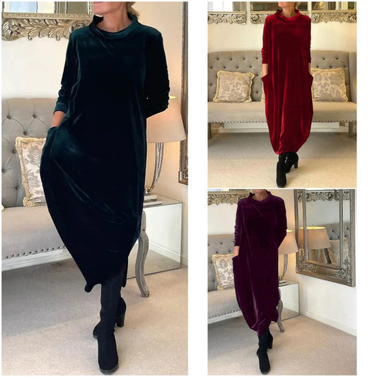 Was soll ich morgen anziehen?💖Neues, schlankmachendes langes Kleid mit Rundhalsausschnitt