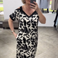 💥😍 49% RABATT🌹👗Off-Shoulder V-Ausschnitt Modisches Atmungsaktives Kleid 🎁