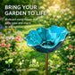 Handgefertigter Gartenstecker: Dekoratives Vogelhäuschen aus Metall im Blumen-Design