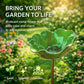 Handgefertigter Gartenstecker: Dekoratives Vogelhäuschen aus Metall im Blumen-Design