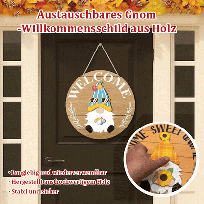 🎅Saisonangebot🌟Ihr ganzjähriges Fest der Kreativität!🎄Austauschbares hölzernes Gnom-Willkommensschild🎈
