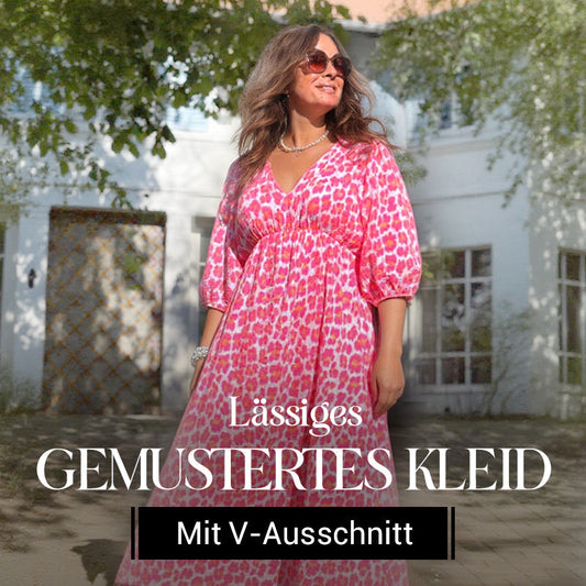 🌈🌻Sommer-Hot-Sale - 51% Rabatt🌸Damenkleid mit V-Ausschnitt und Druck