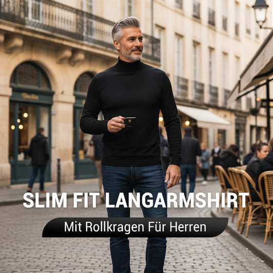 ⏳Begrenzte Zeit 50% Rabatt💥🎁Slim Fit Langarm-T-Shirt für Herren mit Stehkragen