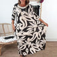 💖Elegantes, lockeres Damenkleid mit Rundhalsausschnitt und Aufdruck