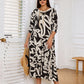 💖Elegantes, lockeres Damenkleid mit Rundhalsausschnitt und Aufdruck