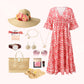 🎁Letzter Tag Hot Sale 50% Rabatt💃Bohemian Vintage V-Ausschnitt Floral Lässige Lange Kleider