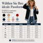 ⌛Zeitlich begrenztes Angebot – Eleganter Damenmantel aus Denim mit geripptem Strick-Einsatz