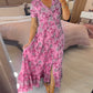 ⏳Begrenzte Zeit 50% Rabatt💥Kuscheliges Blumenkleid Mit V-Ausschnitt🌷