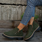 🥾 Promo 50 % – Damenschuhe trendig und komfortabel, runde Spitze mit Zip 🌟👢