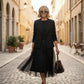 Damen zweiteiliges Set: Langarm-Oberteil und ärmelloses Kleid