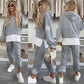 💜Women's Hooded Patchwork Casual Sweatshirt Suit