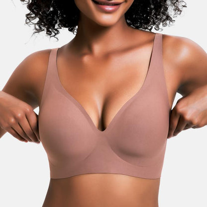 Nahtloser Push-up-BH mit tiefem V-Ausschnitt und ohne Bügel