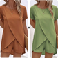 👗 50% RABATT! ☀️ Damen Zweiteiler – asymmetrisches Oberteil & Shorts – Einfarbig, luftig & vielseitig für Sommer, Strand & Alltag 🏖️
