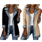 ⌛Zeitlich begrenztes Angebot – Eleganter Damenmantel aus Denim mit geripptem Strick-Einsatz