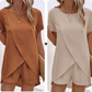👗 50% RABATT! ☀️ Damen Zweiteiler – asymmetrisches Oberteil & Shorts – Einfarbig, luftig & vielseitig für Sommer, Strand & Alltag 🏖️