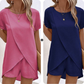 👗 50% RABATT! ☀️ Damen Zweiteiler – asymmetrisches Oberteil & Shorts – Einfarbig, luftig & vielseitig für Sommer, Strand & Alltag 🏖️