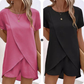 👗 50% RABATT! ☀️ Damen Zweiteiler – asymmetrisches Oberteil & Shorts – Einfarbig, luftig & vielseitig für Sommer, Strand & Alltag 🏖️