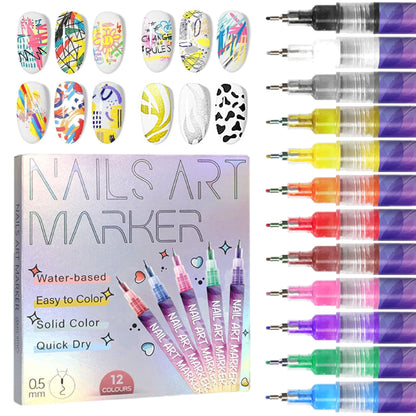 🎁 Hot Sale 50 % RABATT ⏳🎨 12 Farben Nagelkunst-Stifte-Set
