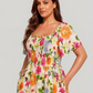 ⏰Sommer Heißer Verkauf 70% RABATT💃Geblümtes Smock-Kleid mit eckigem Ausschnitt und Taschen