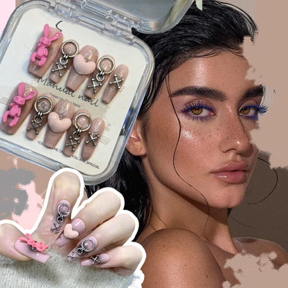 Punk Bunny Wearable Fake Nails with Organizer