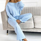 ✨Set aus einfarbigem Pullover mit überschnittenen Schultern und lockerer Hose für Damen