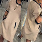 Trendy, lässiges Kleid mit V-Ausschnitt und 3/4-Ärmeln für Damen