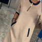 Trendy, lässiges Kleid mit V-Ausschnitt und 3/4-Ärmeln für Damen