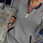 Trendy, lässiges Kleid mit V-Ausschnitt und 3/4-Ärmeln für Damen