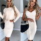 Set aus Strickpullover und Cami-Kleid