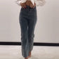 👖Bis zu 55% Rabatt!✨Damen Jeans mit glänzenden Strasssteinen und schickem Schlitz✨