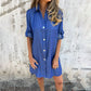 2025 Neues Design👗💖Lässiges Denim-Reverskleid für Damen