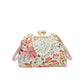 Damen Handtasche im Vintage-Stil mit Blumenstickerei