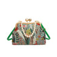 Damen Handtasche im Vintage-Stil mit Blumenstickerei