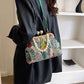 Damen Handtasche im Vintage-Stil mit Blumenstickerei