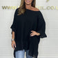🏵️2025 Heißer Verkauf 41% Rabatt🏵️Lockere, plissierte Off-Shoulder-Blusen für Damen