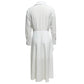 Langärmliges, gerüschtes, asymmetrisches Midikleid mit Schlitz für Damen