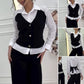 Zweiteiliges Set aus Hemdweste und Hose aus Kunstleder für Damen