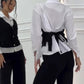 Zweiteiliges Set aus Hemdweste und Hose aus Kunstleder für Damen
