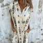💞50 % Rabatt💞Klassisches bedrucktes Baumwoll-Leinen-Kleid【Direktverkauf ab Werk】