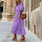 🌸Große Preisreduzierung🌸 Elegantes Damen-Boho-Maxikleid mit Puffärmeln und Blumenmuster