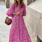 🌸Große Preisreduzierung🌸 Elegantes Damen-Boho-Maxikleid mit Puffärmeln und Blumenmuster