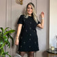 👗Damen Kleid mit Strassverzierungen und Kurzarm