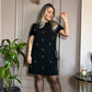 👗Damen Kleid mit Strassverzierungen und Kurzarm