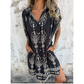 💞50 % Rabatt💞Klassisches bedrucktes Baumwoll-Leinen-Kleid【Direktverkauf ab Werk】
