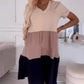 Women’s Elegant Color Block V-Neck Long Dress