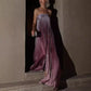 Ombre Strapless Pleated Evening Dress