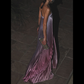 Ombre Strapless Pleated Evening Dress