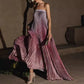 Ombre Strapless Pleated Evening Dress