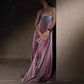 Ombre Strapless Pleated Evening Dress